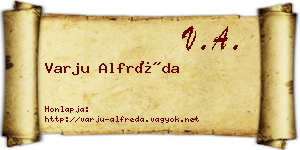 Varju Alfréda névjegykártya